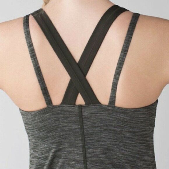 Lululemon Run For Gold Tank Heathered Gator Green - Picture 6 of 13